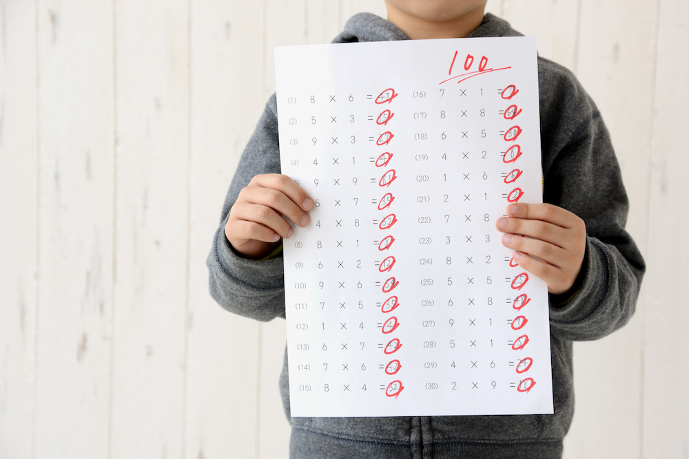 子供がテストで100点